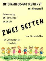 Plakat zum Miteinander-Gottesdienst mit Abendmahl